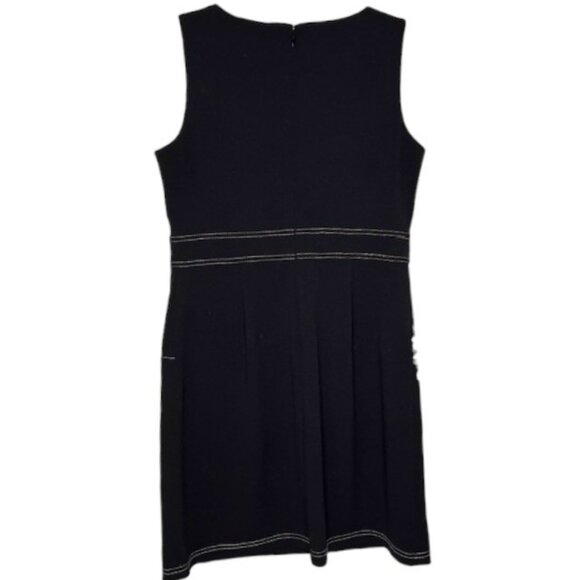 Tommy Hilfiger Sleeveless Crepe Summer Dress with Button Accents - Black - 8 - Picture 5 of 9